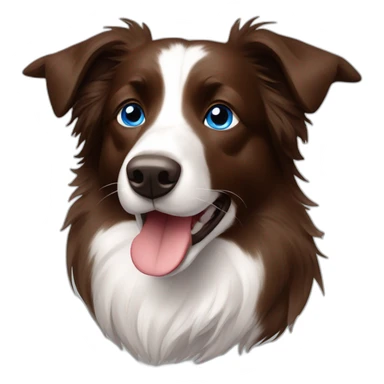brown border collie with blue eyes sticker