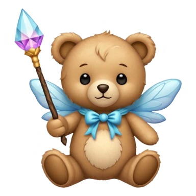 Fairy teddy with wand sticker