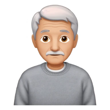 señor muy mayor pelo gris sin bigote casero sticker