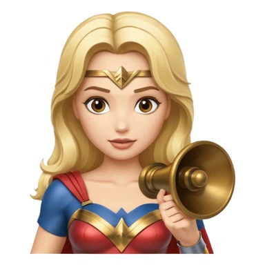Blonde Wonder Woman holding bell sticker