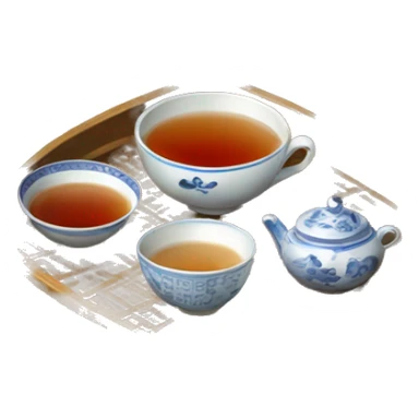 chinese tray with tea sticker