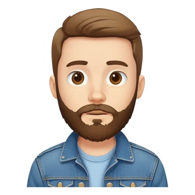 bearded boy in denim jacket sticker