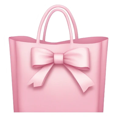 light pink shopping bag with bow sticker