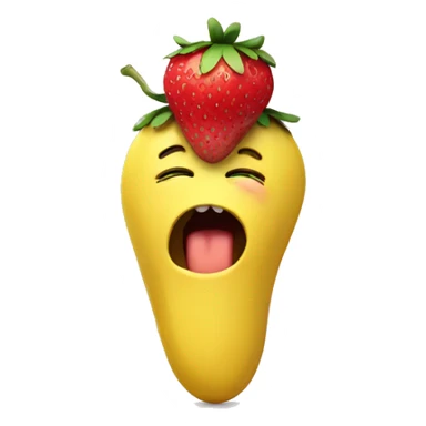 Strawberry with banana crying sticker