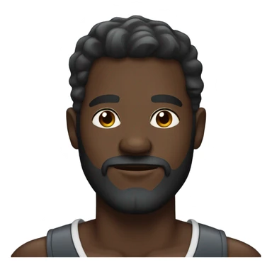 Handsome deep dark skin man with beard and fade sticker
