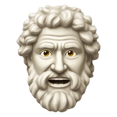 Ancient Greek King Odysseus Statue Face Only, Laughing out loud, Off-white sticker