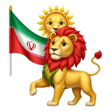 Iran flag with lion and sun sticker