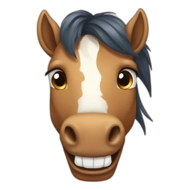 funny cartoon ponygon with big teeths sticker