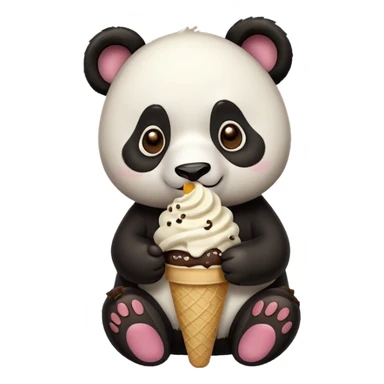 Panda eating ice cre sticker