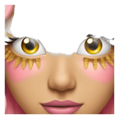 pink and gold eyelashes sticker