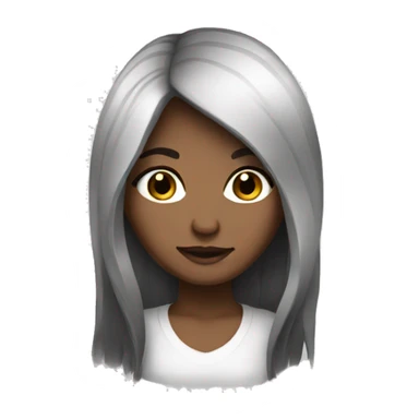 black and white haired brown-eyed girl sticker