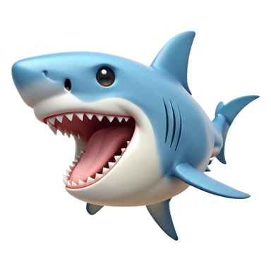 Cinematic Cute Yawning Shark Portrait Emoji, Head tilted slightly with a dramatic, wide-open yawn, showcasing a soft, streamlined body with gently drooping fins and eyes barely open in drowsy contentment, Simplified yet irresistibly adorable features, highly detailed, glowing with a soft, cozy glow, high shine, relaxed yet expressive, stylized with a touch of aquatic charm, bright and endearing, soft glowing outline, capturing the essence of a sleepy yet affectionate shark, so drowsy it feels like it could float right out of the screen and curl up for a nap! sticker