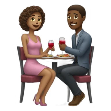 man and women on a date sticker