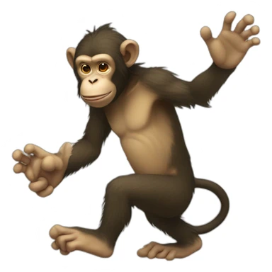a monkey with the foot over ogre sticker