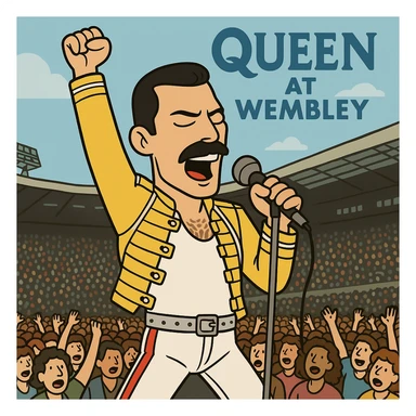 Freddie Mercury people lots of people Queen at Wembley sticker