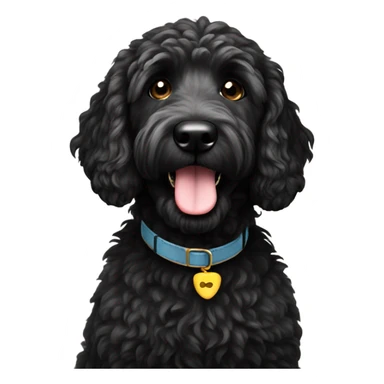 Black golden doodle  sticker