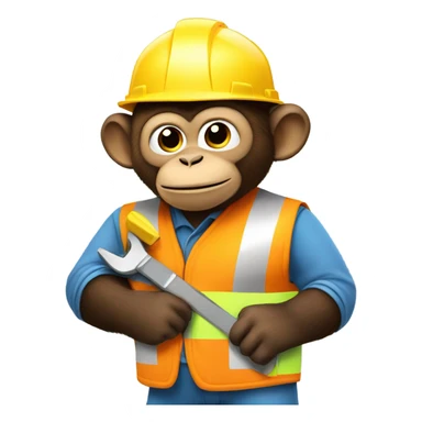 monkey working construction  sticker