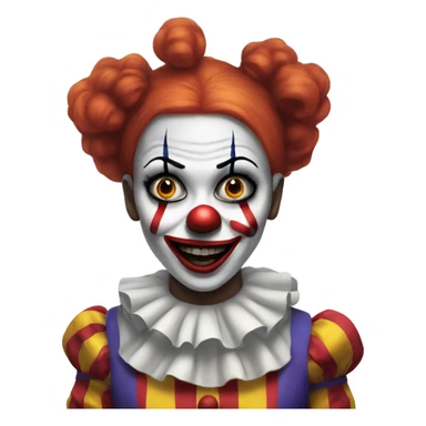 scary girl clown sticker