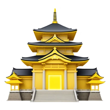 Japan Temple with yellow glowing entrance without background sticker