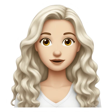 beautiful white girl with long and wavy dark auburn hair sticker