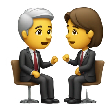 2 people talking job interview semi casual sticker