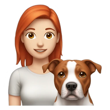 female red hair with staffy sticker