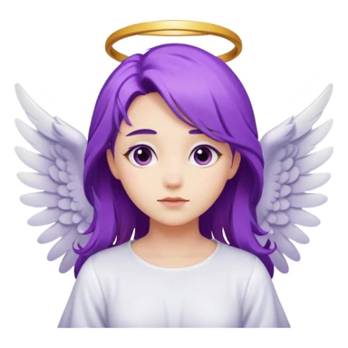 differnt angel with purple hair with wings sticker