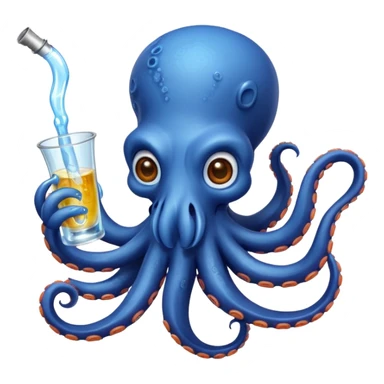 Octopus with a glass meth pipe  sticker