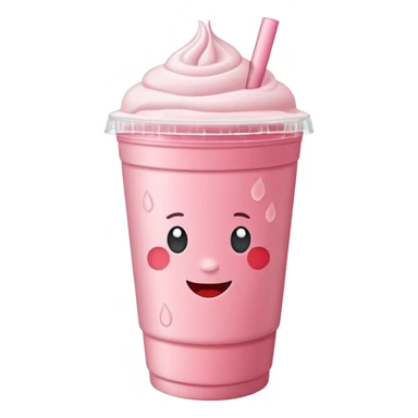 realistic iced strawberry latte from blank street with flat lid sticker