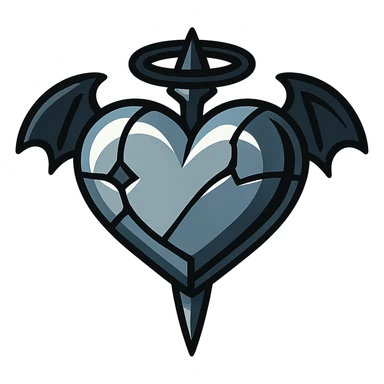 silver goth heart, gothic, bold, Vibrant Toon style, no text sticker