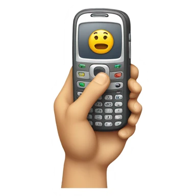mobile phone with waving hand sticker