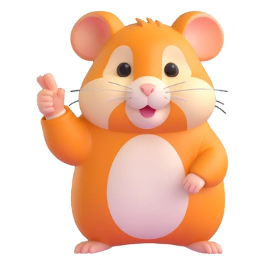 stylized hamster character, exaggerated thumbs down hand, disappointed expression sticker