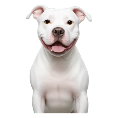White pitbull on top of white beluga whale sticker