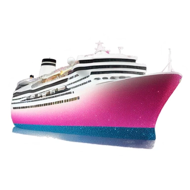 Pink ombre cruise ship with glitter sticker