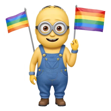 Minion with pride flag sticker