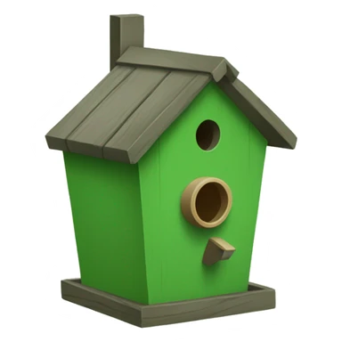 green birdhouse aviary sticker