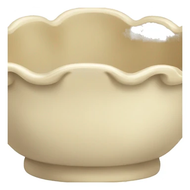 Beige scalloped bowl sticker
