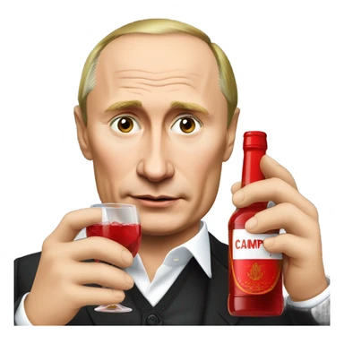 putin drinking a bottle of Campari  sticker