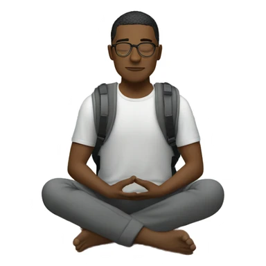 vacation in a circle withsomeone meditating at home laptop sticking out backpack sticker