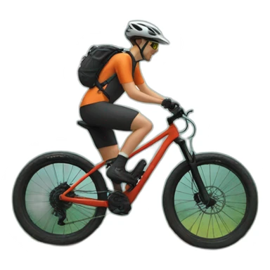 mountain biker sticker