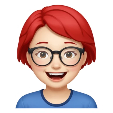 Laughing Mei mei wearing glasses from turning red sticker