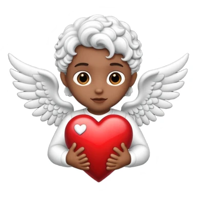black cupid heart sticker