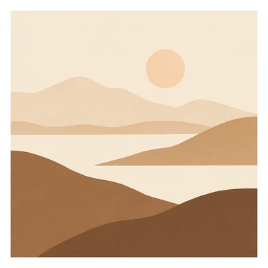 minimalist landscape, simple and serene, general style sticker