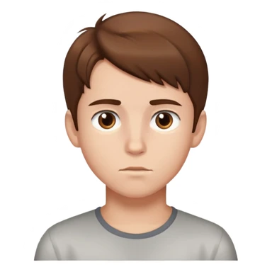 focused gaze of a boy brown hair sticker