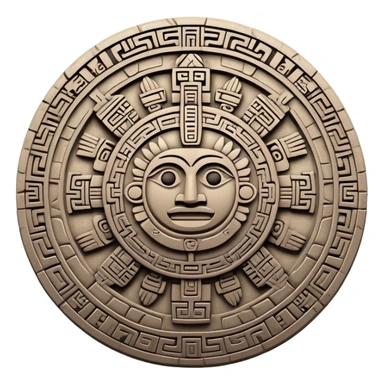 Aztec calendar stone symbol sticker