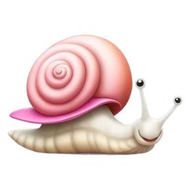 happy snail with a pink bow on top  sticker
