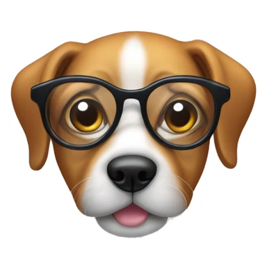 Perro tierno con lentes filosofico sticker