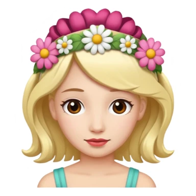 Women  with flower hair band  sticker