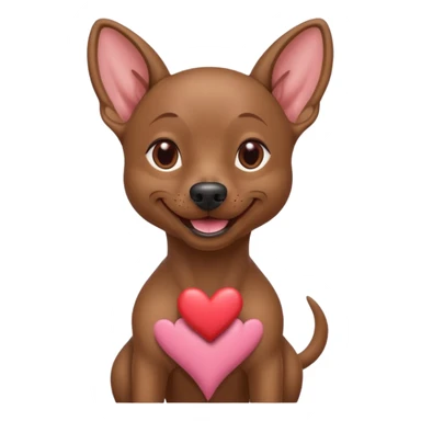 Muscular Xoloitzcuintle Dog smiling with hearts coming from eyes sticker