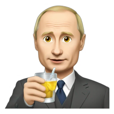Putin drinking vodka sticker